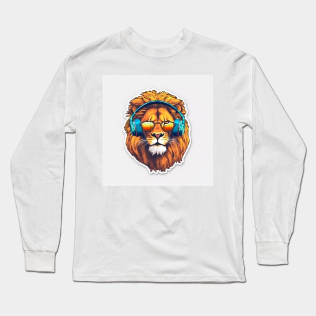 Lion sticker for Smartphones phone case Hoodies Tshirts Wallart Long Sleeve T-Shirt by FantasyDesignArts